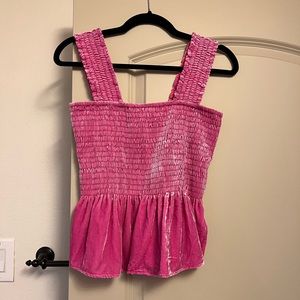Hot Pink Velvet Tank